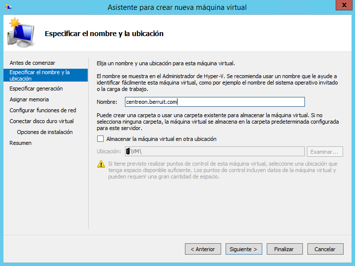 Como instalar Centreon Sobre Microsoft Hyper-v 3 2 ubicación - Berruit