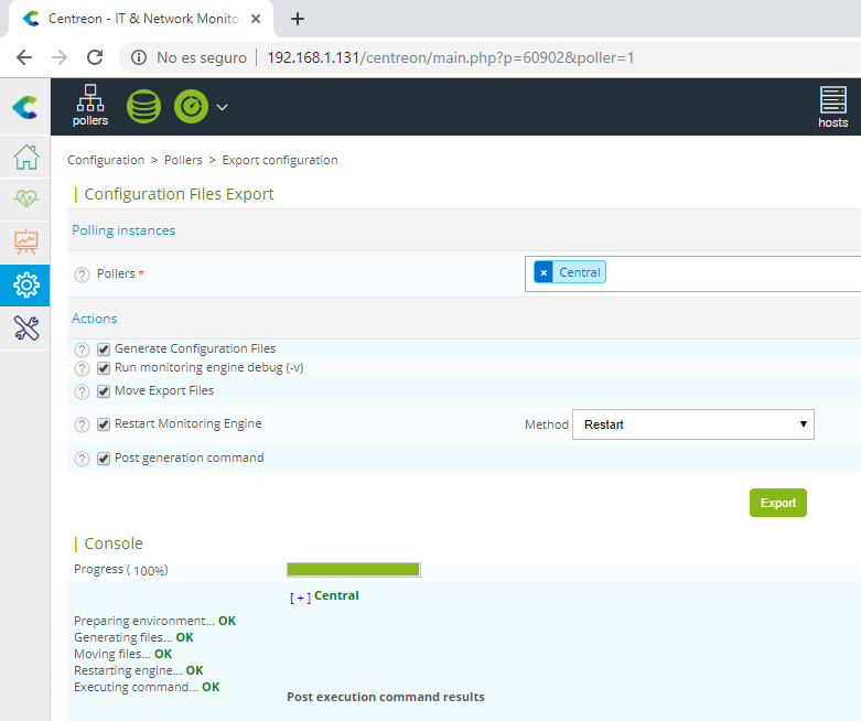 Como instalar Centreon Sobre Microsoft Hyper-v 35 poller expot config - Berruit